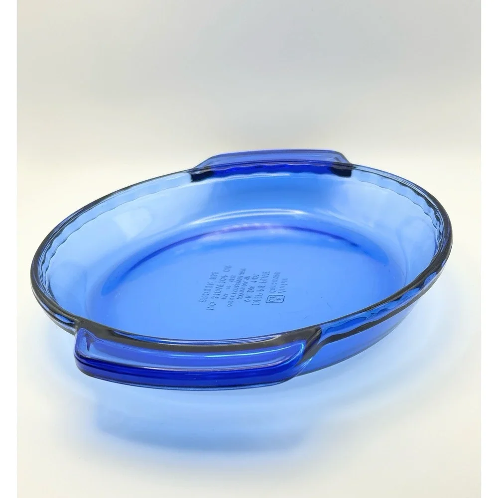 Anchor Hocking Ovenware Cobalt Blue Deep Pie Plate 9